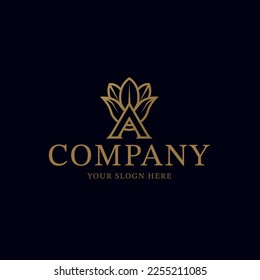 Previsualizar plantilla de logotipo, diseño corporativo con símbolo de letra y ala