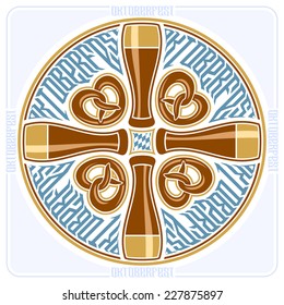 Preview on Oktoberfest coaster , glass cap Oktoberfest Bavarian pretzel