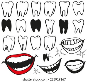 Preview teeth of different patterns and smiles