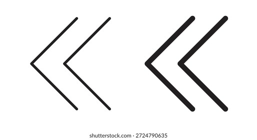Icono de flecha en diseño de línea y colores sólidos en blanco y negro para diseños