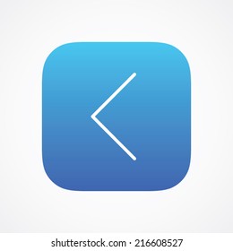 Previous arrow icon in line style on the rounded button