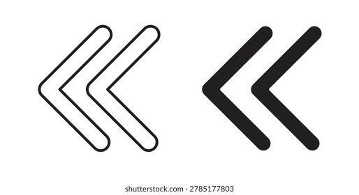 Previous arrow icons. EPS 10. Graphic icon vector designs