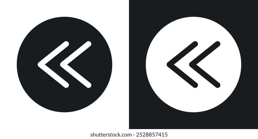 Previous arrow icons. solid style vector