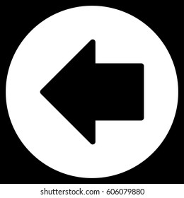 Previous Arrow vector icon. Flat white symbol. Pictogram is isolated on a black background. Designed for web and software interfaces.