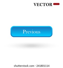 Previous,  blue button for a site, vector, EPS 10