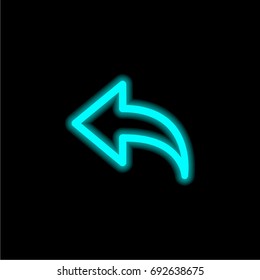 Previous blue glowing neon ui ux icon. Glowing sign logo vector