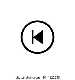 Previous button flat icon vector