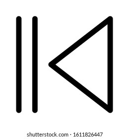 previous button icon with 48 px and outline style. Suitable for UI designs, logos, applications and websites.