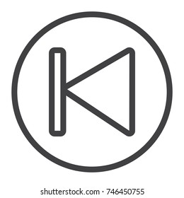 Previous button line icon, web and mobile, audio sign vector graphics, a linear pattern on a white background, eps 10.