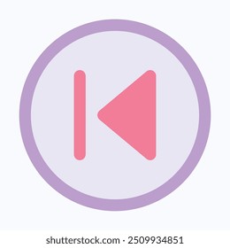 Previous Button Vector Icon, Previous Arrow Sign, User Interface, User Experience, Flat Style Isolated Vector Icon.