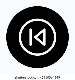 Previous Button Vector Icon, Previous Arrow Sign, User Interface, User Experience, 