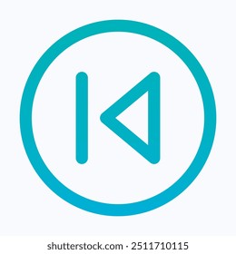 Previous Button Vector Icon, Previous Arrow Sign, User Interface, User Experience, Isolated Lineal Gradient Icon.