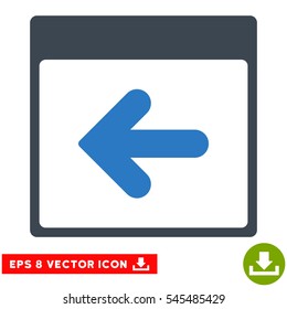 Previous Calendar Day icon. Vector EPS illustration style is flat iconic bicolor symbol, smooth blue colors.