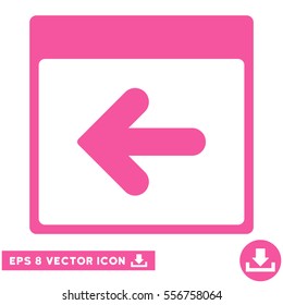 Previous Calendar Day icon. Vector EPS illustration style is flat iconic symbol, pink color.