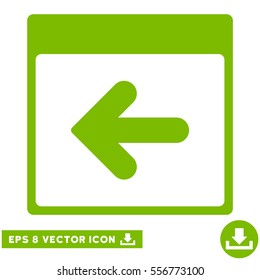 Previous Calendar Day icon. Vector EPS illustration style is flat iconic symbol, eco green color.