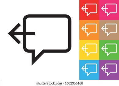 Previous Comment. Line Icon With Different Color Background.