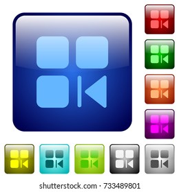 Previous component icons in rounded square color glossy button set