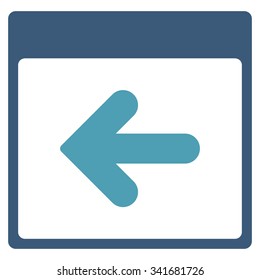Previous Date vector icon. Style is bicolor flat symbol, cyan and blue colors, rounded angles, white background.