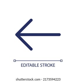 Previous file RGB color ui icon. Return to song and video. Multimedia player interface. Simple line element. GUI, UX design for mobile app. Vector isolated pictogram. Editable stroke. Arial font used