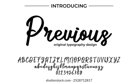 Previous Font Stylish brush painted an uppercase vector letters, alphabet, typeface