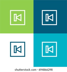 Previous green and blue material color minimal icon or logo design