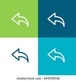 Previous green and blue material color minimal icon or logo design