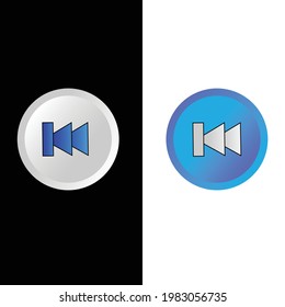 Previous icon colored symbol. Rewind icon colored symbol. Control, Media, Rewind, Video Business Logo Template. Flat Color.