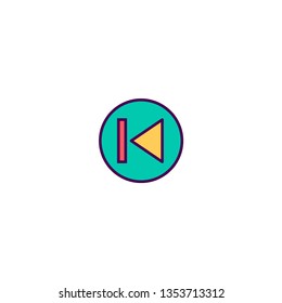 Previous icon design. Essential icon vector illustration