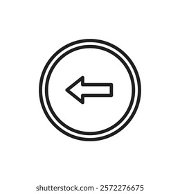 Previous icon Flat vector set outline