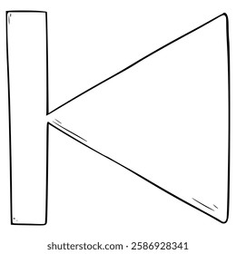 previous icon illustration hand drawn outline vector