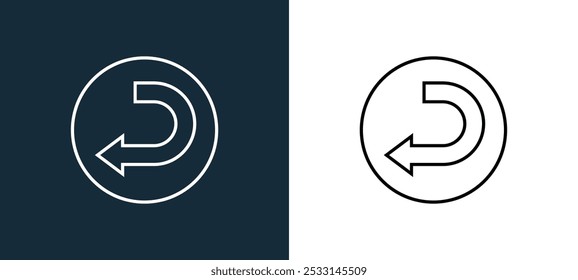 Icono de Vector lineal de contorno anterior de la colección de flecha para App móviles, Web y interfaz de usuario.
