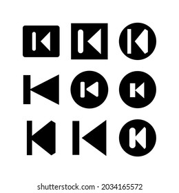 icono anterior o logotipo símbolo de signo aislado ilustración vectorial - Colección de iconos vectoriales de estilo negro de alta calidad
