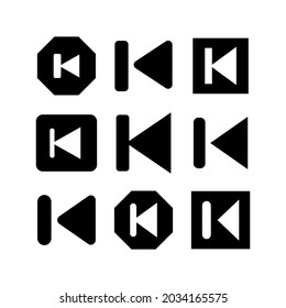 icono anterior o logotipo símbolo de signo aislado ilustración vectorial - Colección de iconos vectoriales de estilo negro de alta calidad
