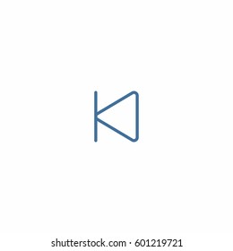 Previous icon. Media player button vector