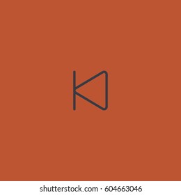 Previous icon. Media player button vector