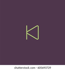 Previous icon. Media player button vector
