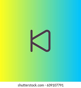 Previous icon. Media player button vector