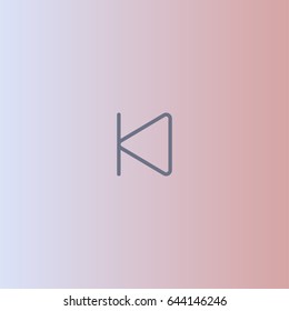 Previous icon. Media player button vector