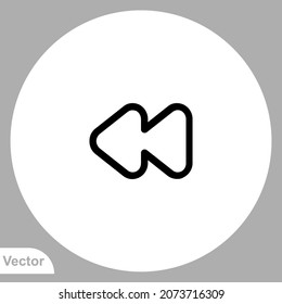 Previous icon sign vector,Symbol, logo illustration for web and mobile