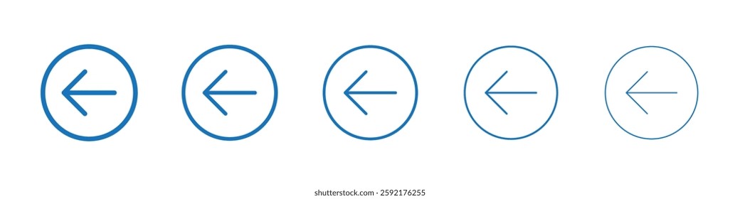 Previous icon Symbol collection thin outline set