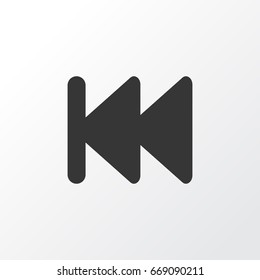 Previous Icon Symbol. Premium Quality Isolated Rewind Element In Trendy Style.