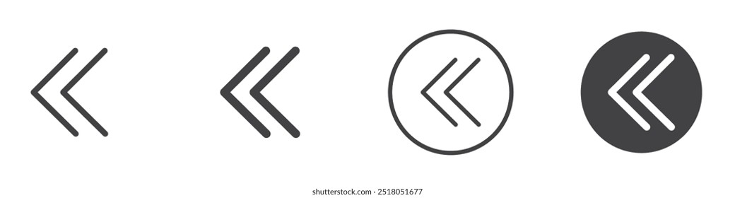 Previous icon thin line illustration