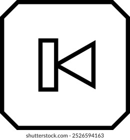 previous icon. Thin linear style design isolated on white background