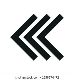 Previous icons vector illustration. black and white.