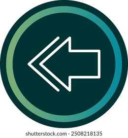 Previous Line double Gredient Circle Vector Icon Design
