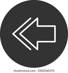 Previous Line Multi Circle Vector Icon Design