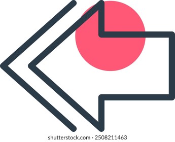 Previous Line with small circle background