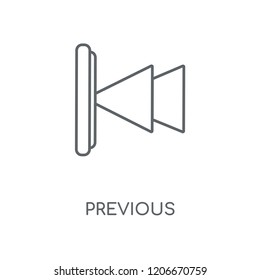 Previous linear icon. Previous concept stroke symbol design. Thin graphic elements vector illustration, outline pattern on a white background, eps 10.