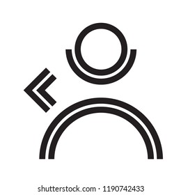 previous man user outline icon vector.