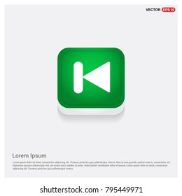 Previous media player icon Green Web Button